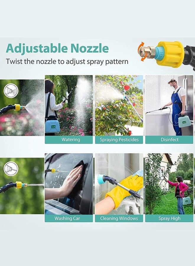 Bukela 1.35 Gallon/5L Battery Powered Sprayer, Electric Sprayer with USB Rechargeable Handle, Portable Garden Sprayer with Telescopic Wand, 3 Mist Nozzles and Adjustable Shoulder Strap - Image 5