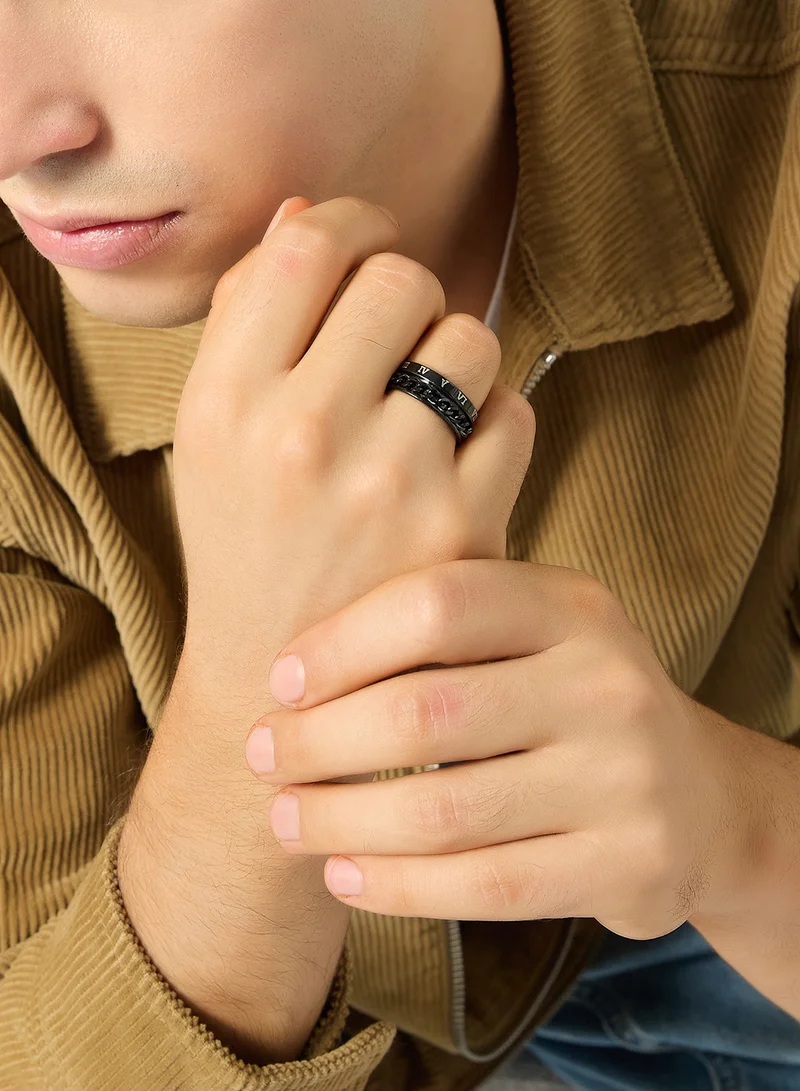Seventy Five  Men's Rotatable Roman Numeral Band Ring for Men | Best Price UAE
