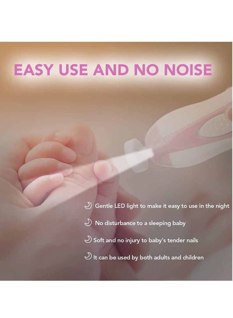 إلترازون Premium Baby Nail Trimmer Electric Safe Baby Nail Clippers, Manicure Set, Trim Polish Grooming kit for Newborn Toddler or Adults Toes Fingernails, Pink - Image 5