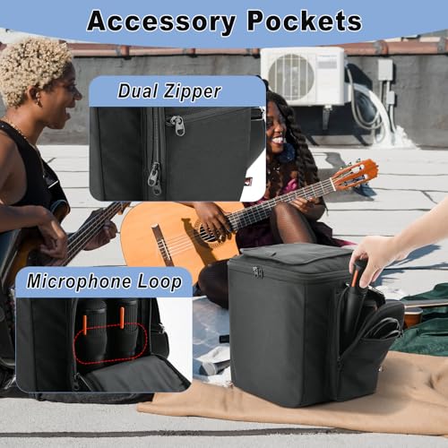 TXEsign Travel Carrying Case for JBL Partybox Encore Essential, Carrier Storage Bag with Accessory Pockets Adjustable Shoulder Strap for JBL PartyBox Encore Essential - Image 2