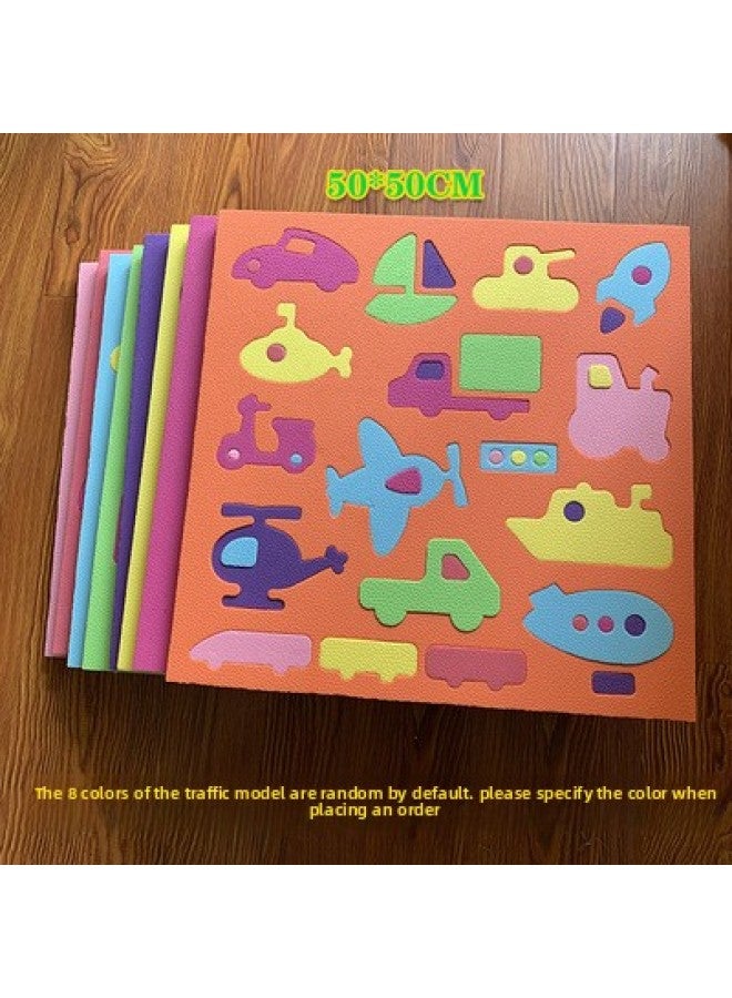 مكعبات بناء حائط لرياض الأطفال ذات شكل مطابق من إسفنج EVA لمنطقة الألغاز الناعمة لبنات البناء الجدارية ألعاب الأطفال - اللون: النقل - Image 1