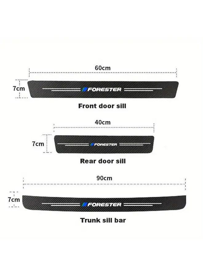 Carbon Fiber Car Door Threshold Scuff For Subaru Forester 2010 2015 1Pcs - Image 3