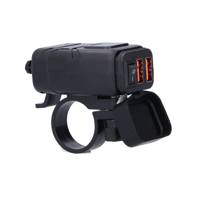 Motorcycle USB Charger With Voltmeter On Off Switch ABS Port For Phone - Image 4