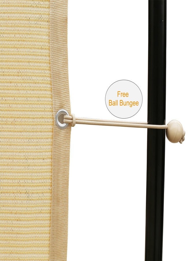 Shatex 90% Shade Fabric Sun Shade Cloth Taped Edge with Grommets Sun-Block Mesh Shade for Pergola Cover Canopy 10’ x 10’, Wheat, 12 Bungee Balls - Image 5