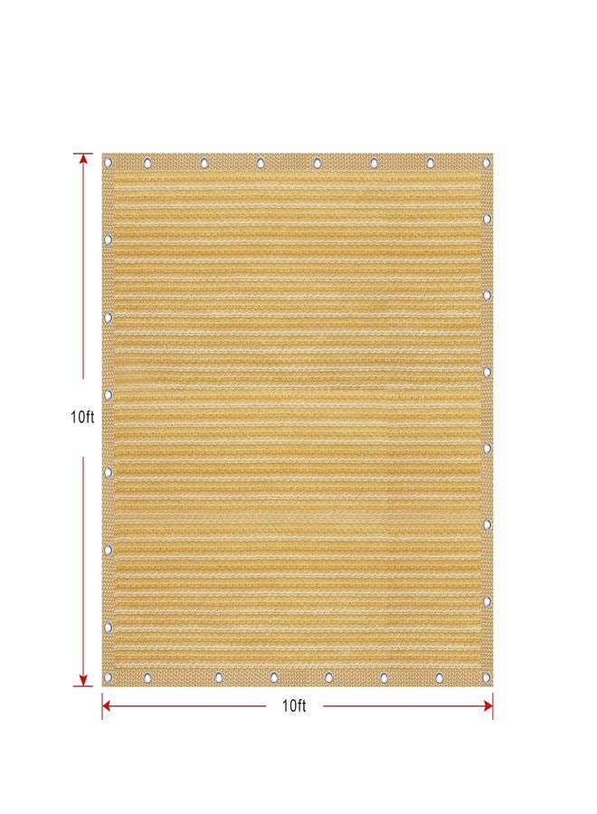 Shatex 90% Shade Fabric Sun Shade Cloth Taped Edge with Grommets Sun-Block Mesh Shade for Pergola Cover Canopy 10’ x 10’, Wheat, 12 Bungee Balls - Image 2