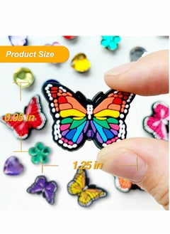 KASTWAVE Shoe Decoration Croc Charm, Butterfly Shoe Charms Fits for Shoes Bracelets Wristbands, PVC Charms Decoration for Women Girl Party Favor Gifts (16PCS)  - Image 4