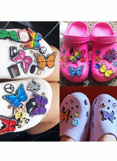 KASTWAVE Shoe Decoration Croc Charm, Butterfly Shoe Charms Fits for Shoes Bracelets Wristbands, PVC Charms Decoration for Women Girl Party Favor Gifts (16PCS)  - Image 2