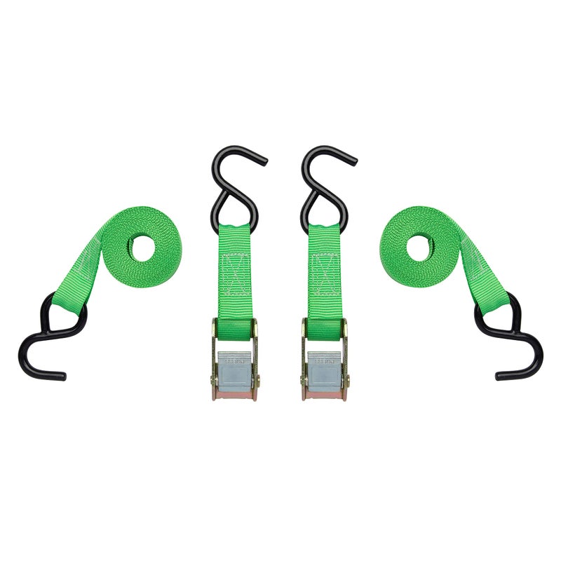 SmartStraps 6 Cambuckle Tie Down 2 Pack  Standard Duty TieDown Ratchet Straps  1200lb Break Strength 400lb Safe Work Load  Ideal for Tying Down Dirt Bikes ATVs and Mowers