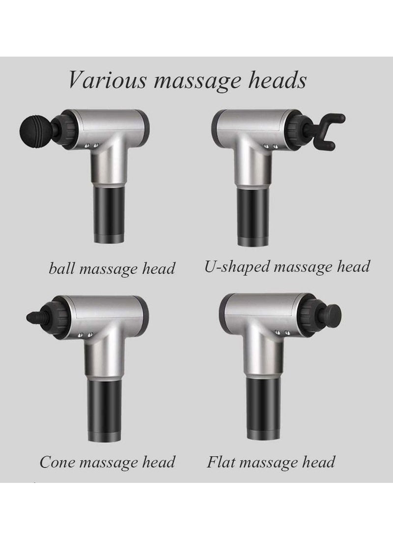 Muscle massage gun, Electric hand-held deep muscle fascial massager, With 4 massager heads, 4th gear can adjust low noise, Fitness yoga accessories (Color : Black) - Image 2