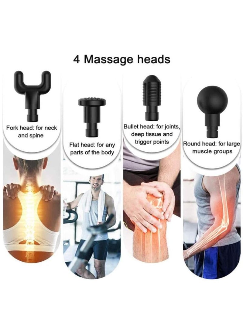 Muscle massage gun, Electric hand-held deep muscle fascial massager, With 4 massager heads, 4th gear can adjust low noise, Fitness yoga accessories (Color : Black) - Image 3