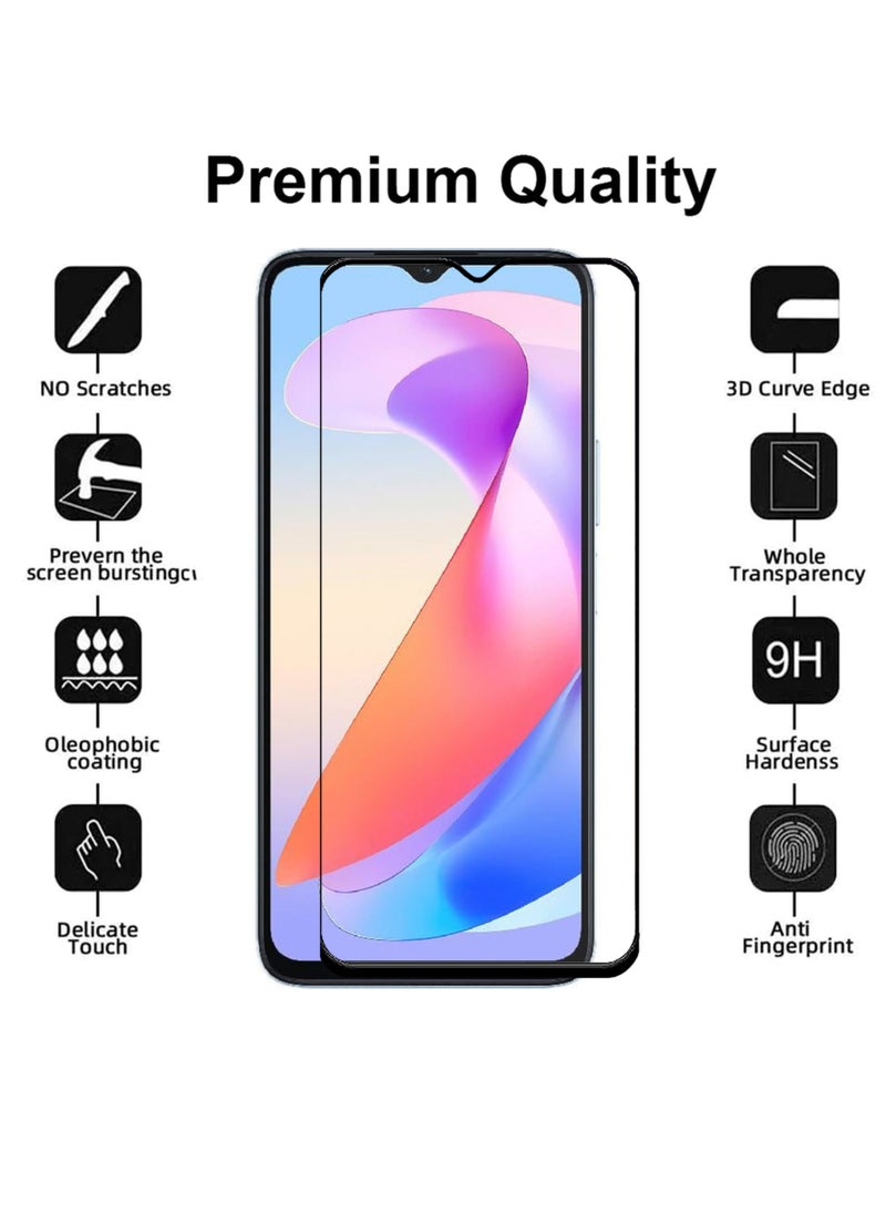 Generic - واقي شاشة كامل من الزجاج المقوى لهاتف Honor X6A / X6B - أسود - Image 1