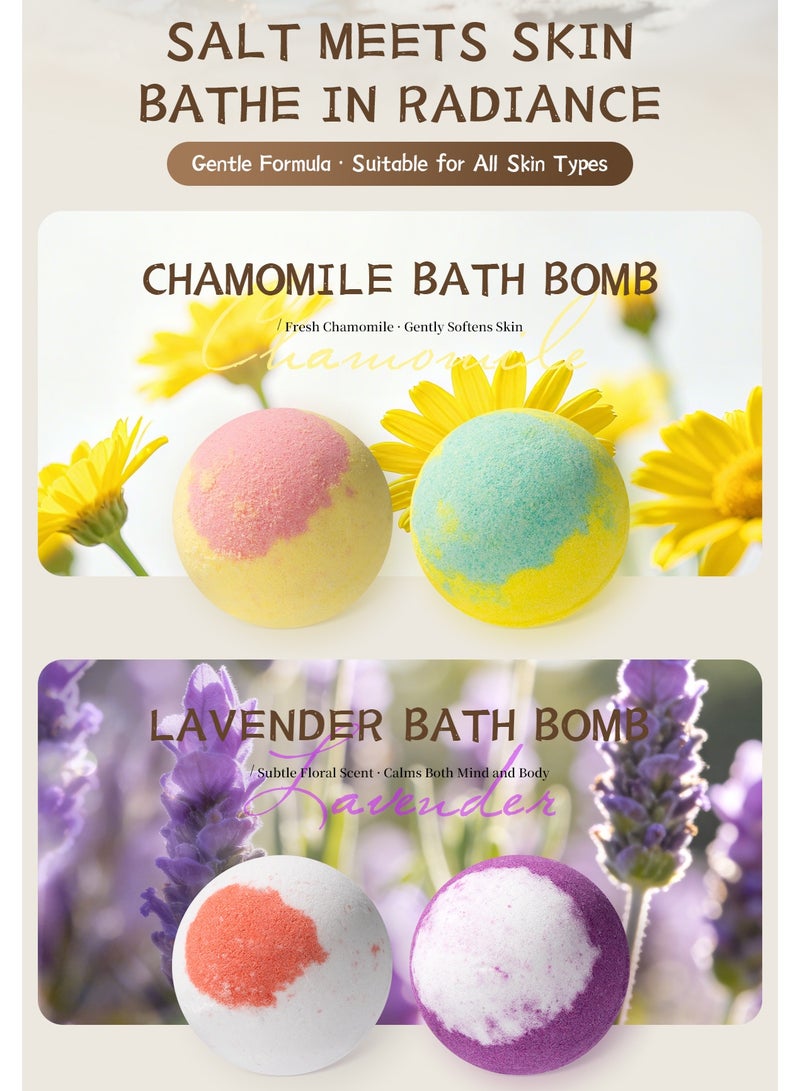 باث بومبز 12-Pack Bath Balls and Foot Soak Balls Gift Box Set with Essential Oil Scented Bath Salt Balls - Image 5