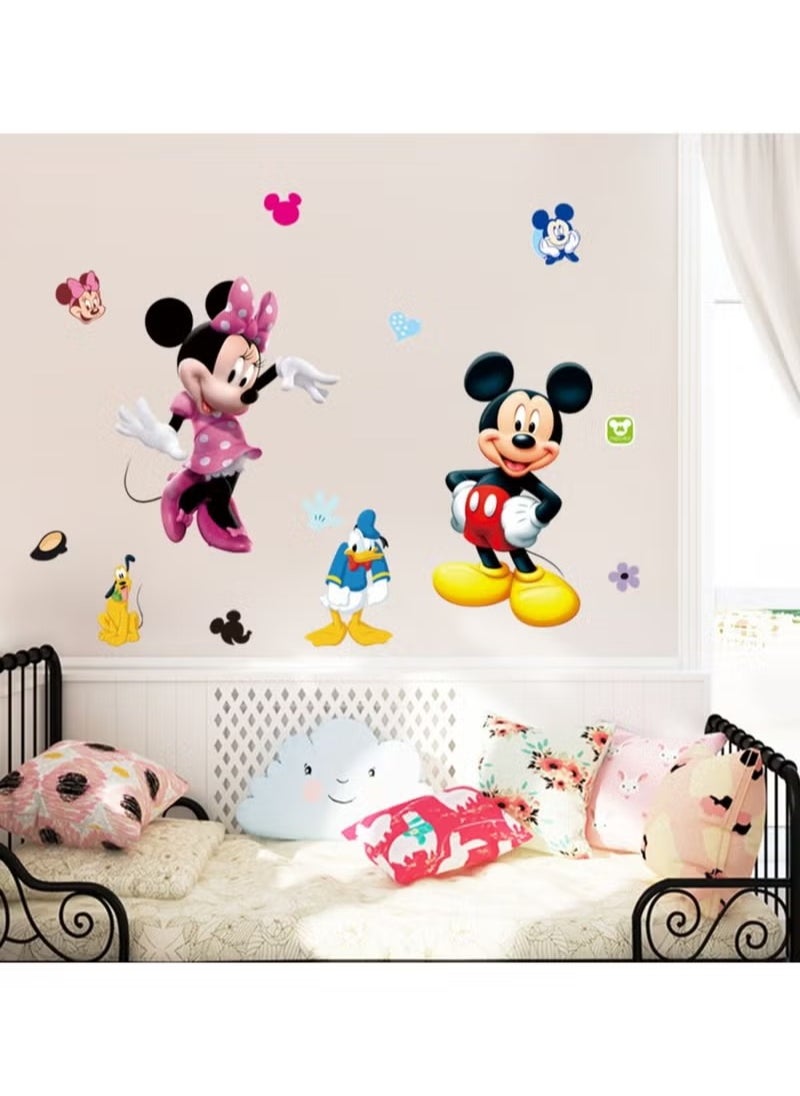 Generic - Mickey Minnie Stickers Living Room Background Decoration Children's Room Decorative Wall Stickers Removable Wallpaper - Image 1