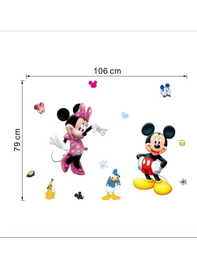 Generic - Mickey Minnie Stickers Living Room Background Decoration Children's Room Decorative Wall Stickers Removable Wallpaper - Image 1