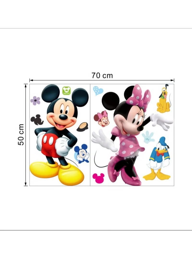 Generic - Mickey Minnie Stickers Living Room Background Decoration Children's Room Decorative Wall Stickers Removable Wallpaper - Image 1