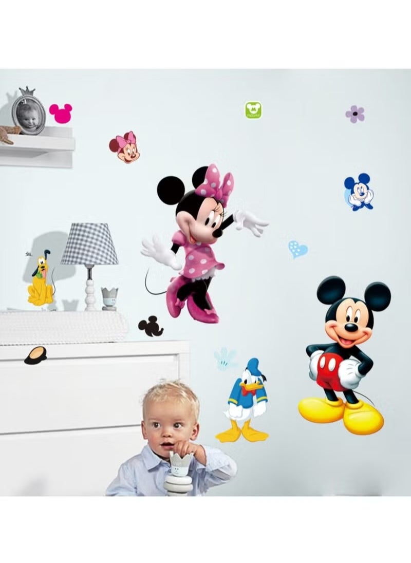 Generic - Mickey Minnie Stickers Living Room Background Decoration Children's Room Decorative Wall Stickers Removable Wallpaper - Image 1