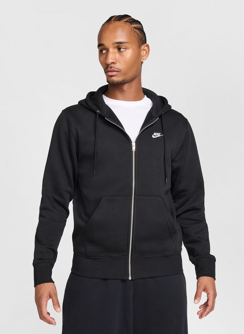 Nike Club Brushed Full-Zip Hoodie - Image 1