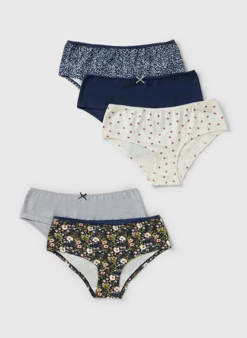 ماتلان 5 Pack Multi Floral Print Short Knickers