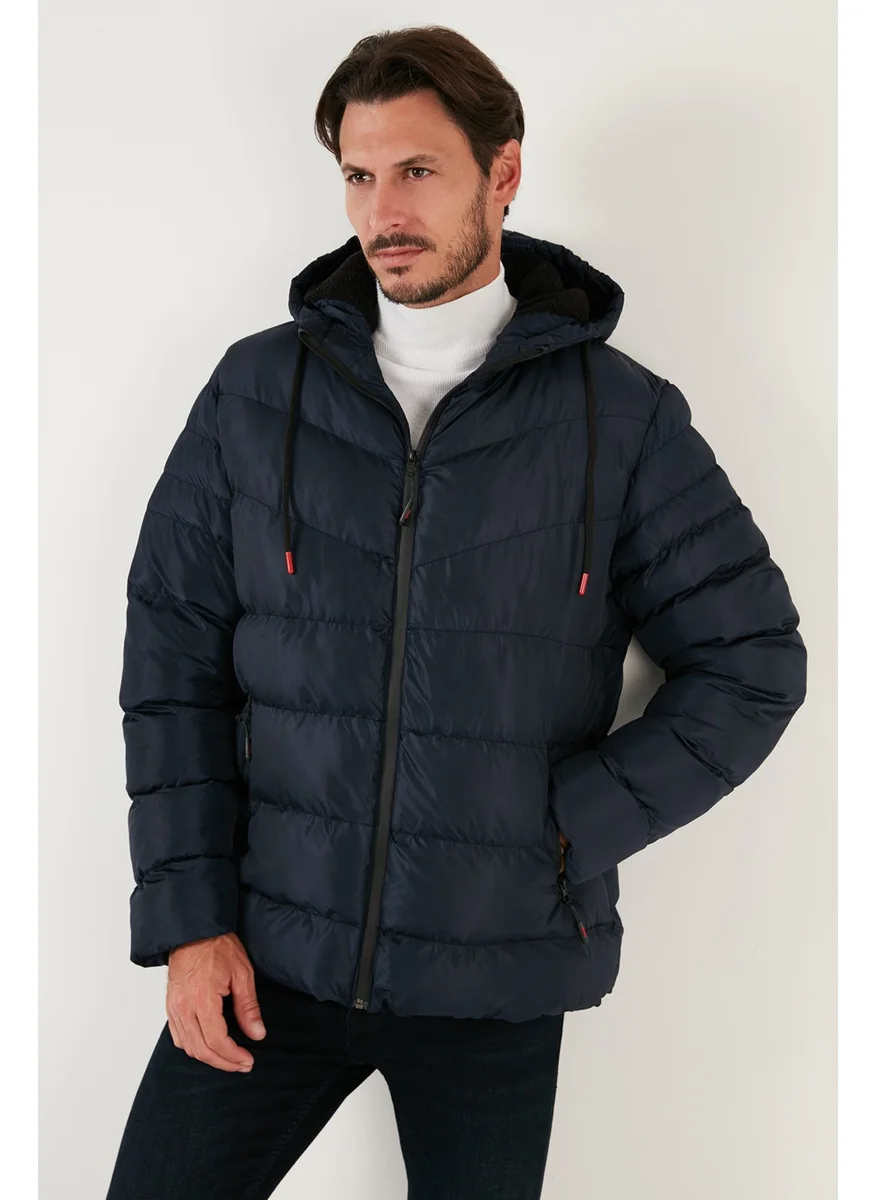 Buratti Plush Lined Hooded Zippered Slim Fit Puffer Coat Men's Coat 5762010