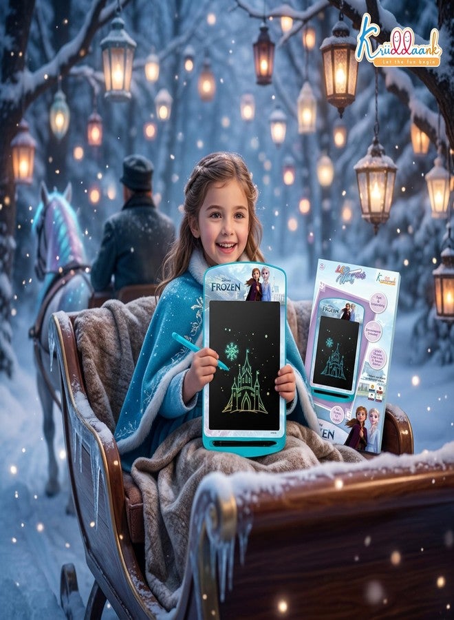 Kriiddaank لوحة الكتابة الإلكترونية Kriiddaank Frozen بشاشة LCD مقاس 10.5 بوصة، لوحة رسم إلكترونية للأطفال، لوحة رسم قابلة لإعادة الكتابة، لوحة سفر، هدية تعليمية وترفيهية لأعياد الميلاد للبنات والأولاد من 3 إلى 9 سنوات، لون أزرق تركي - Image 2