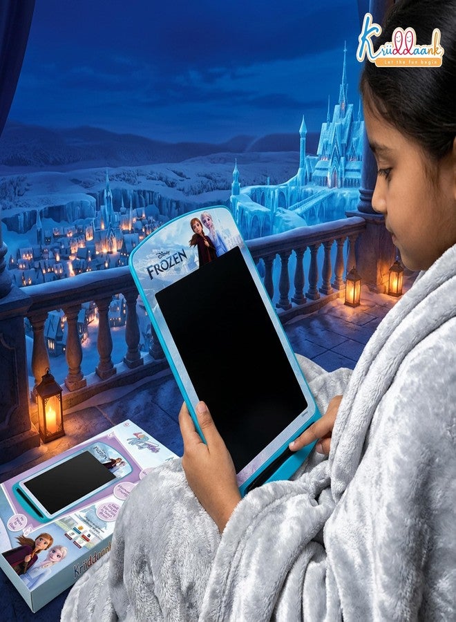Kriiddaank لوحة الكتابة الإلكترونية Kriiddaank Frozen بشاشة LCD مقاس 10.5 بوصة، لوحة رسم إلكترونية للأطفال، لوحة رسم قابلة لإعادة الكتابة، لوحة سفر، هدية تعليمية وترفيهية لأعياد الميلاد للبنات والأولاد من 3 إلى 9 سنوات، لون أزرق تركي - Image 3