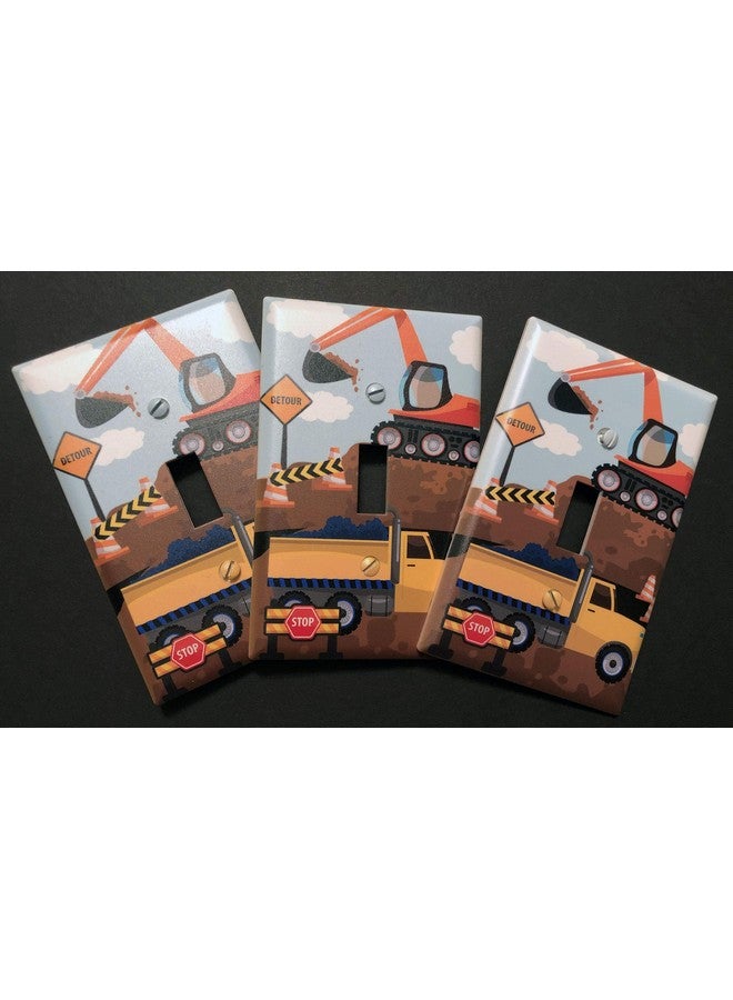 Create-A-Mural Truck Boys Room Light Switch Cover Plate Kids Decorative Tractor Nursery Teen Toddler Room Decor Bedroom Bathroom Playroom (Construction Truck) - Image 5