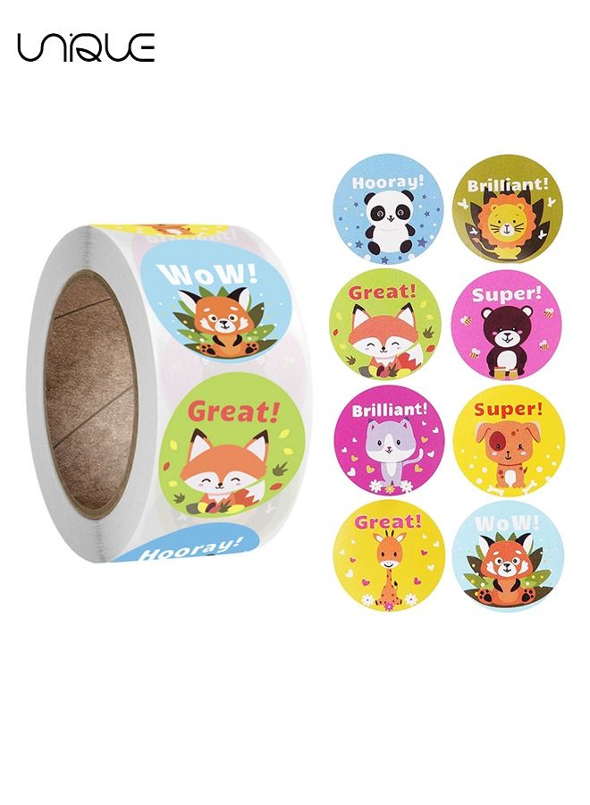 يونيك ملصقات مكافآت للمعلمين - 500 ملصق للأطفال في 8 تصاميم - ملصقات مدرسية 1 بوصة - مستلزمات للفصول الدراسية - ملصقات تحفيزية - Image 1