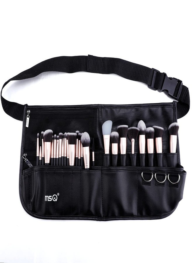 MSQ Makeup Brush Bag with Belt Cosmetic Brush Pouch Holder Organizer Multi Pocket Apron Pack with Adjustable Artist Belt Strap Large Capacity Great for Artist/Fashion Stylist (Brush Not Included) - Image 1