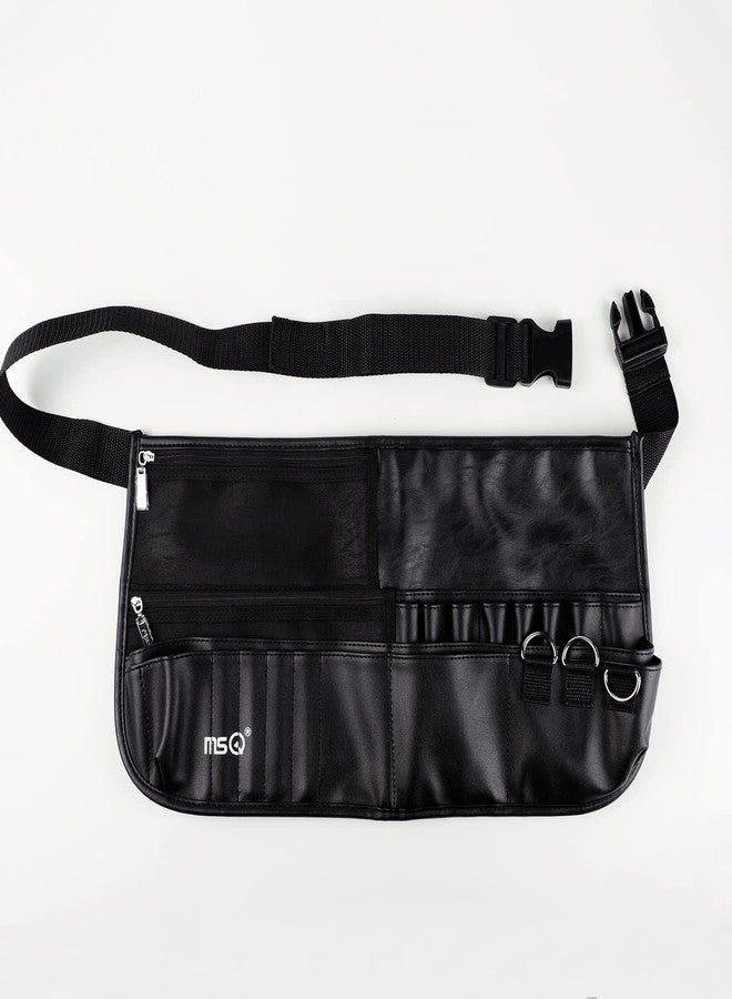 MSQ Makeup Brush Bag with Belt Cosmetic Brush Pouch Holder Organizer Multi Pocket Apron Pack with Adjustable Artist Belt Strap Large Capacity Great for Artist/Fashion Stylist (Brush Not Included) - Image 2