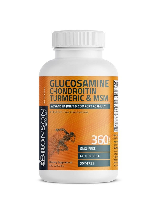 برونسون جلوكوزامين كوندرويتين كركم وميثيل سلفونيل ميثان تركيبة متقدمة للمفاصل والغضاريف، تدعم صحة المفاصل والحركة والغضاريف - خالية من الكائنات المعدلة وراثيًا، 360 كبسولة - Image 4