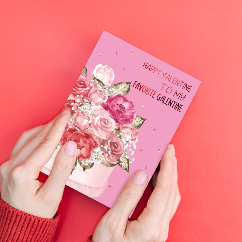 Fancy Land Valentines Cards with Envelopes 12 Galentine Day Cards Blank Inside Foil Embellishment - Image 4