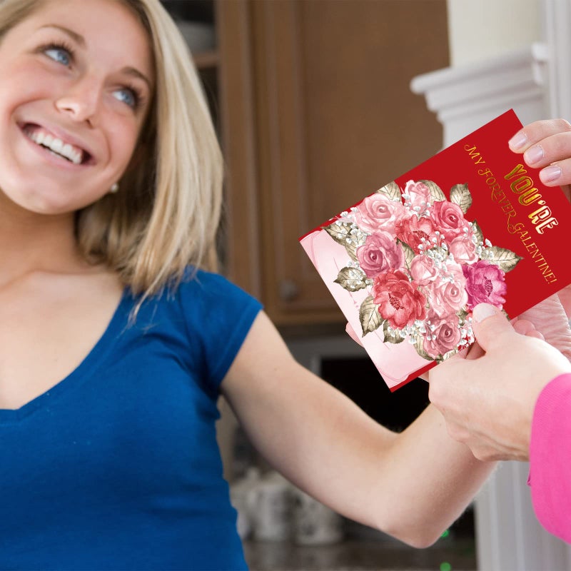 Fancy Land Valentines Cards with Envelopes 12 Galentine Day Cards Blank Inside Foil Embellishment - Image 3
