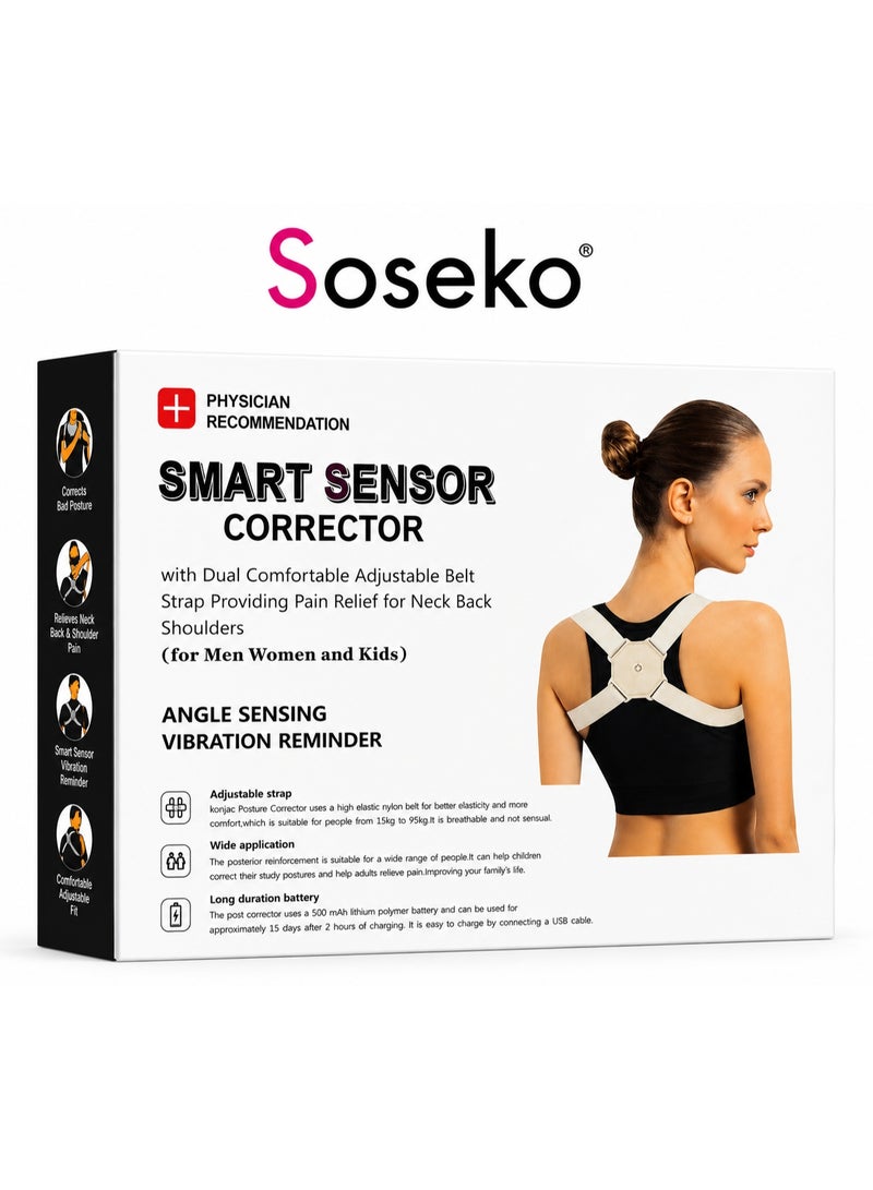 Soseko Smart Sensor Posture Corrector with Vibration Reminder for Men, Women & Kids - Image 1