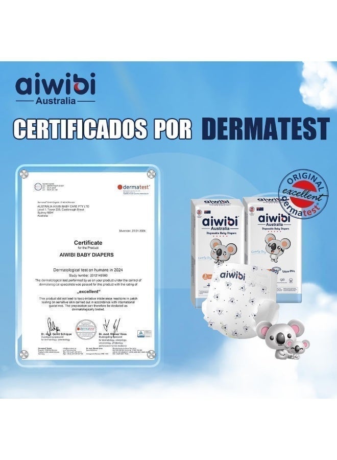 aiwibi Ultra Thin Baby Diaper Pants Size 4 (Large 9-14kg)-Soft Breathable Pull Up Nappies with Leak Protection 44 Pcs - Image 4