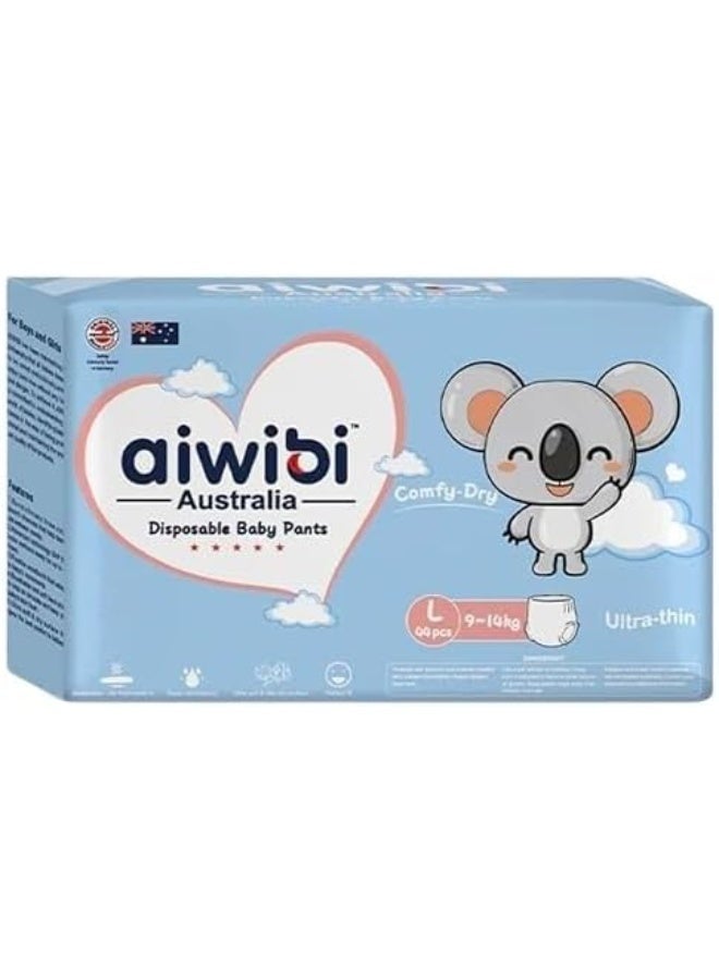 aiwibi Ultra Thin Baby Diaper Pants Size 4 (Large 9-14kg)-Soft Breathable Pull Up Nappies with Leak Protection 44 Pcs - Image 1