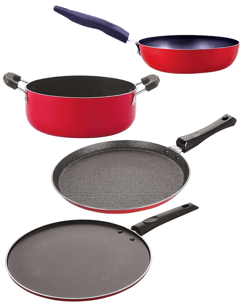 Nirlon Nirlon Non Stick Coated Heat Resistance Pfoa Free Aluminium Cookware Utencil Gift Set of 4 Pieces FT12_CVG_ST12_CS24  - Image 1