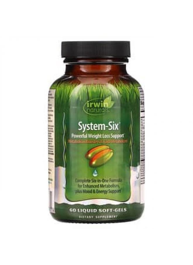 Irwin Naturals Irwin Naturals System-Six Powerful Weight Loss Support 60 Liquid Soft-Gels 