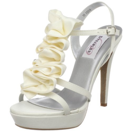 Dyeables Women's Ivy Ankle-Strap Sandal,Ivory Satin,9 B US - Image 5