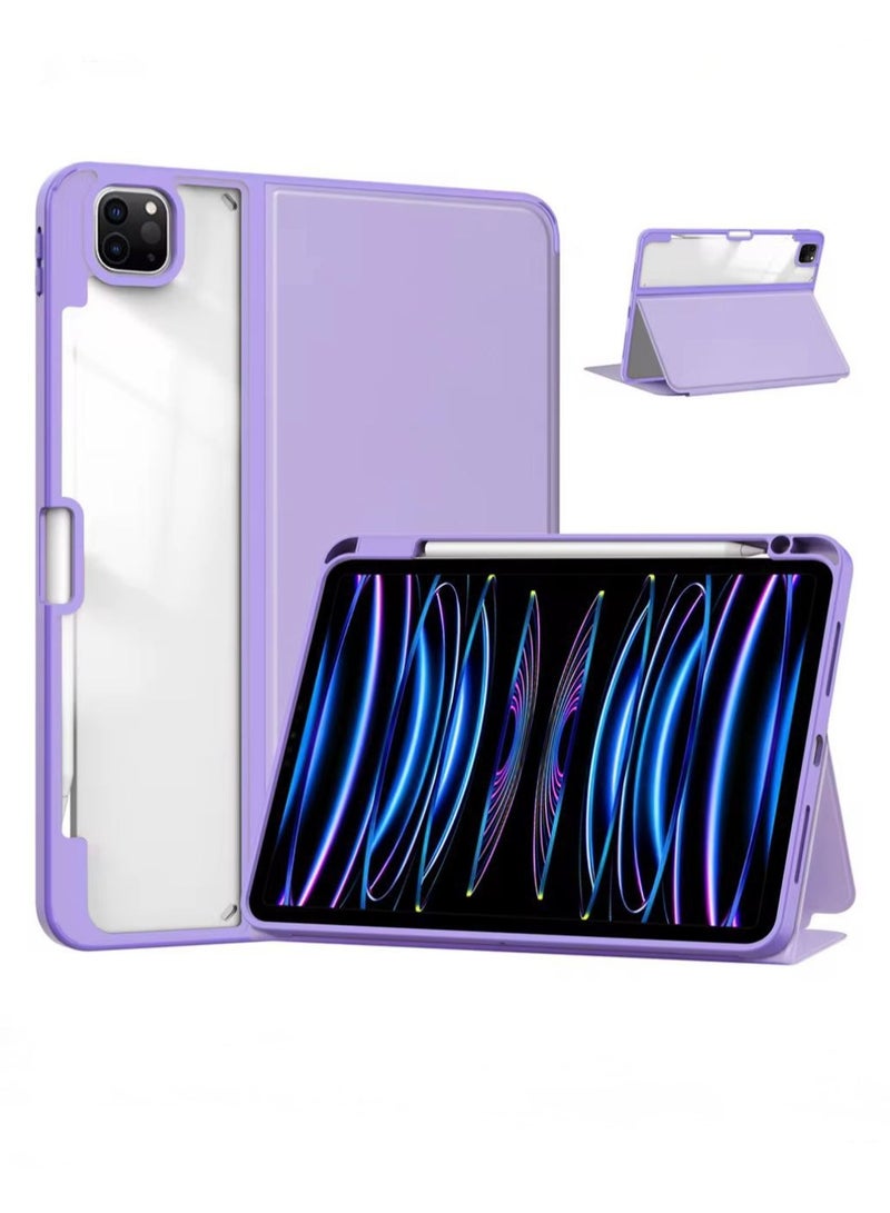 CAT-COT smart clear case T29 for Apple ipad 10.2/10.5 (2022) internal pen slot tablet case, silicone gel material, PURPLE