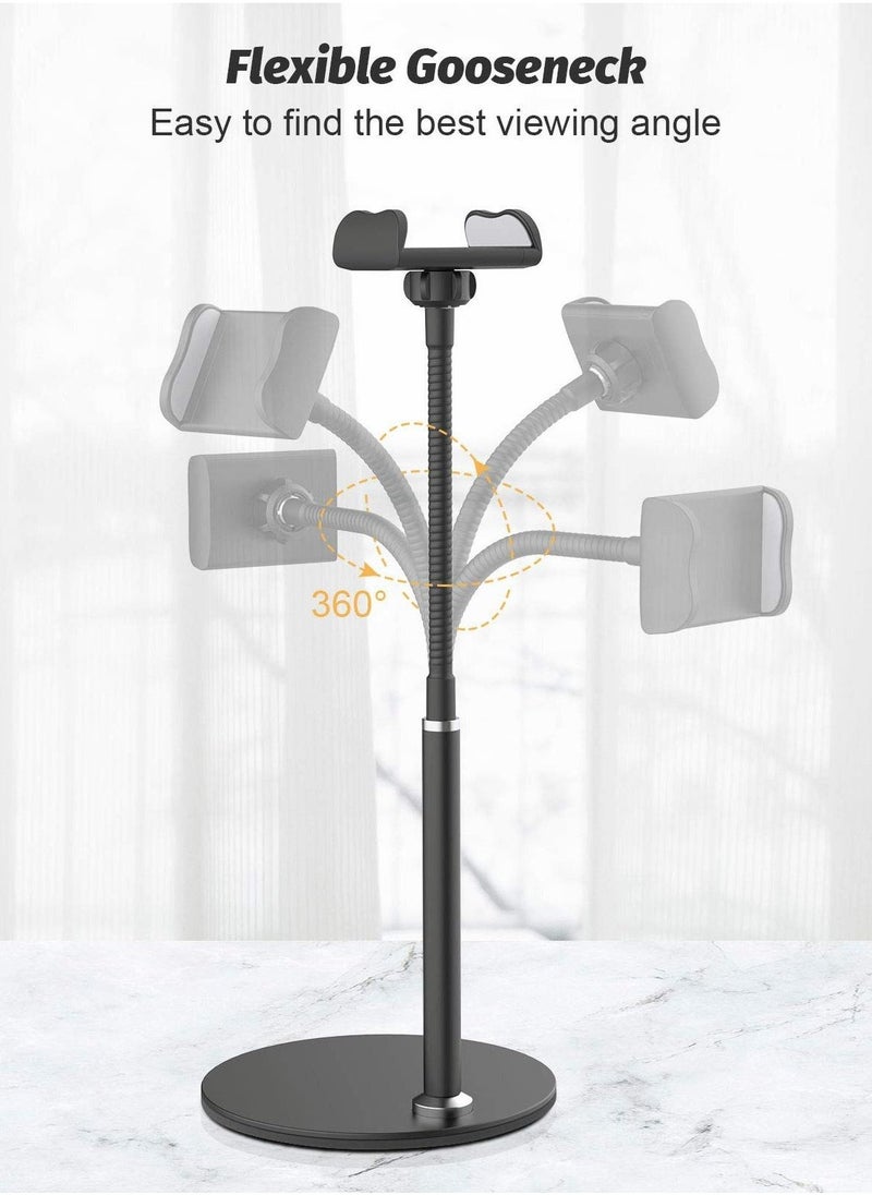 Excefore Cell Phone Stand, Adjustable Height & Angle Phone Holder Flexible Arm Universal Phone Stand for Desk, Aluminum Alloy Desktop Cell Phone Holder Compatible with 3.5"-6.5" Device  - Image 3