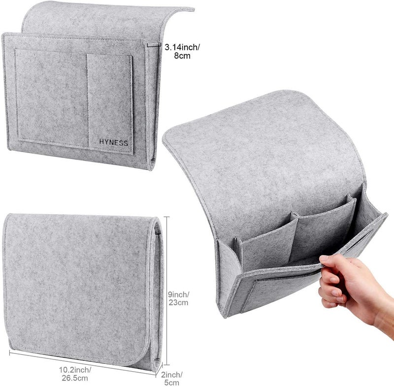 Bennort Bennort Felt Bedside Caddy Bedside Storage Organizer Bed Caddy for Remote Control Tablet Laptop Glasses Mobile Phone Book Magazines with 5 Pockets Bed side Hanging Storage Organizer  - Image 5
