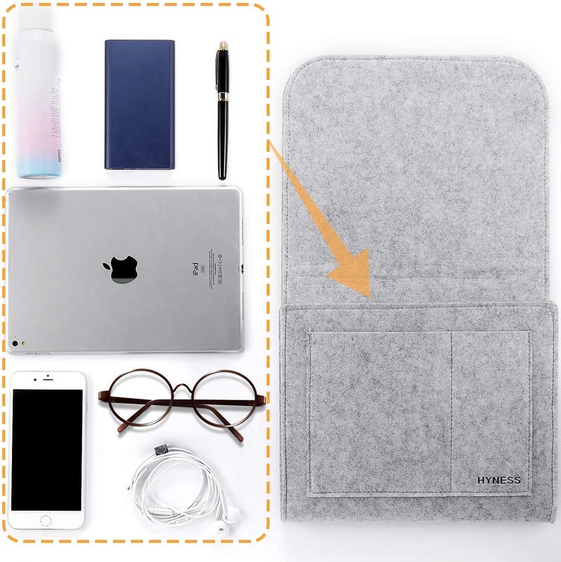 Bennort Bennort Felt Bedside Caddy Bedside Storage Organizer Bed Caddy for Remote Control Tablet Laptop Glasses Mobile Phone Book Magazines with 5 Pockets Bed side Hanging Storage Organizer  - Image 3