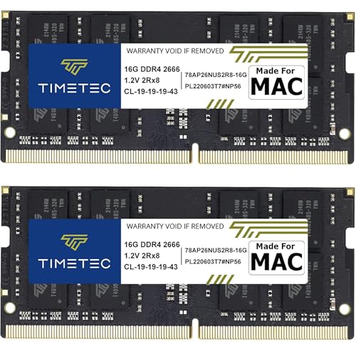 Timetec 32GB KIT2x16GB Compatible for Apple DDR4 2666MHz 2667MHz for Mid 2020 iMac 201202 Mid 2019 iMac 191 27inch wRetina 5K Late 2018 Mac mini 81 PC421333 PC421300 MAC RAM - Image 1