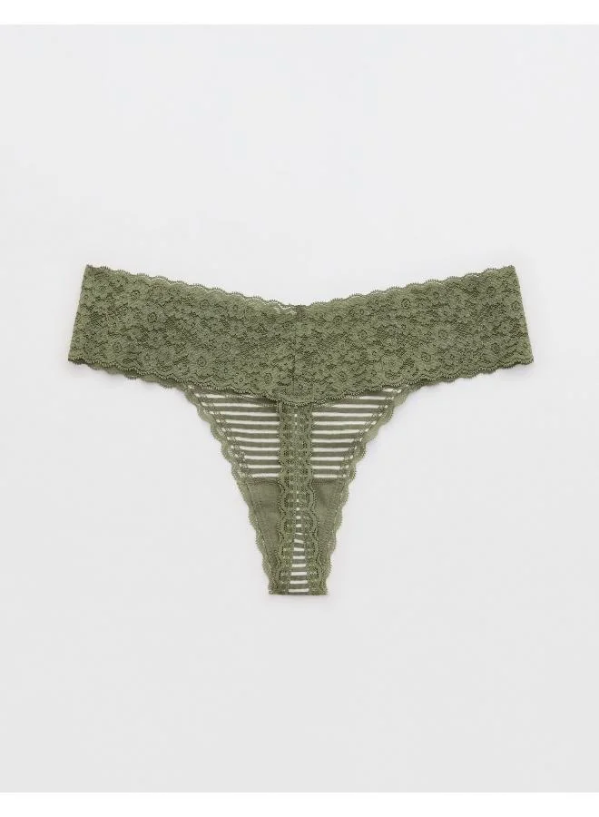 آري من امريكان ايجل Superchill Vintage Lace Cotton Thong Briefs