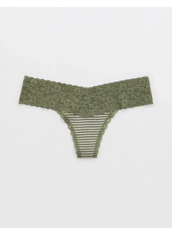 آري من امريكان ايجل Superchill Vintage Lace Cotton Thong Briefs