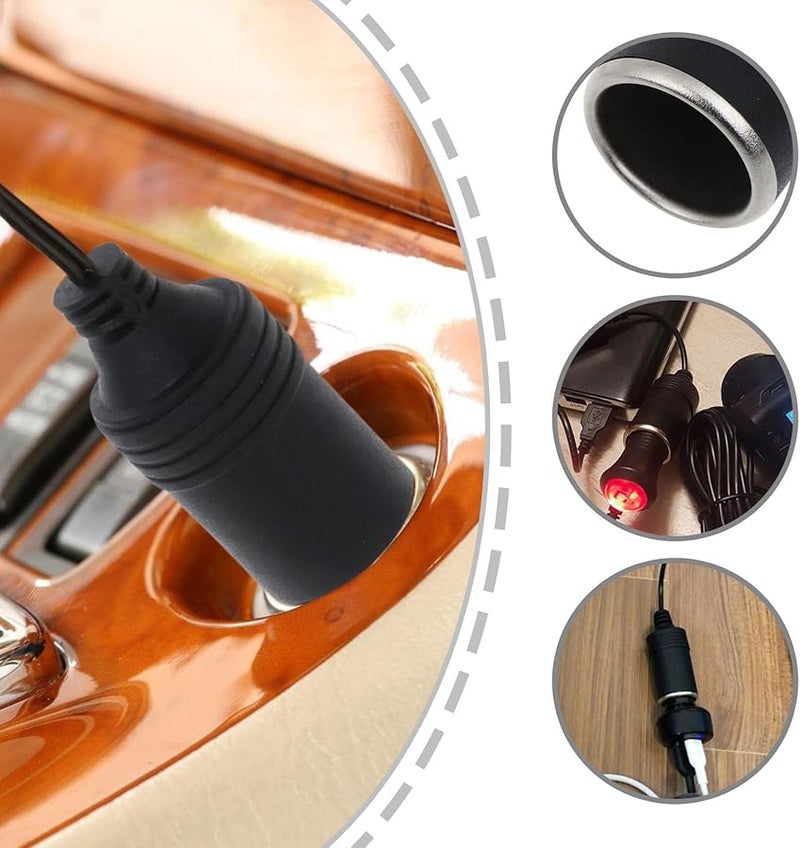 كابل محول USB إلى مقبس ولاعة السيارة 12 فولت لشحن الأجهزة الإلكترونية - Image 3