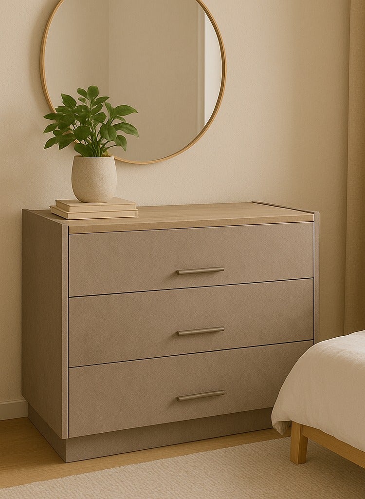 لوفت خزانة ملابس، مقاس L110XH83XD52CM، برونزي/زئبقي، خشب، صنع في إيطاليا-686092-02-MR - Image 1