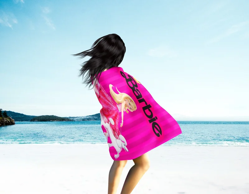 ارايز هوم Barbie Patterned Digital Printed Beach Bath Towel