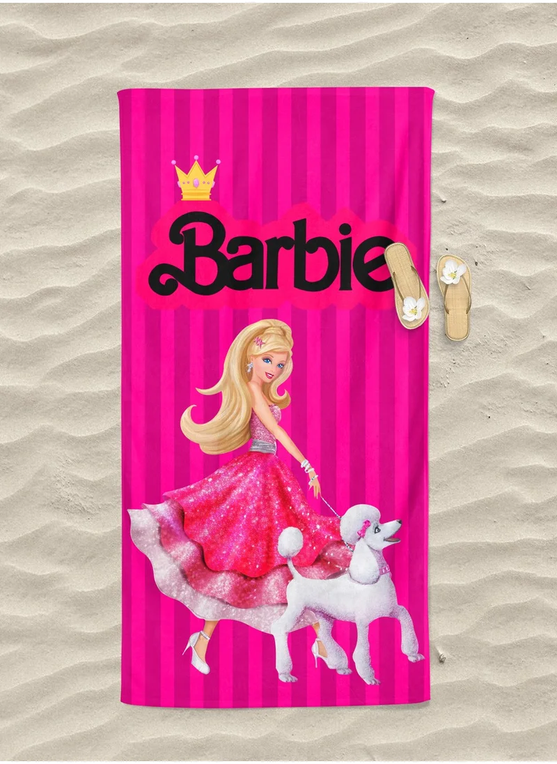 Erays Home Barbie Patterned Digital Printed Beach Bath Towel