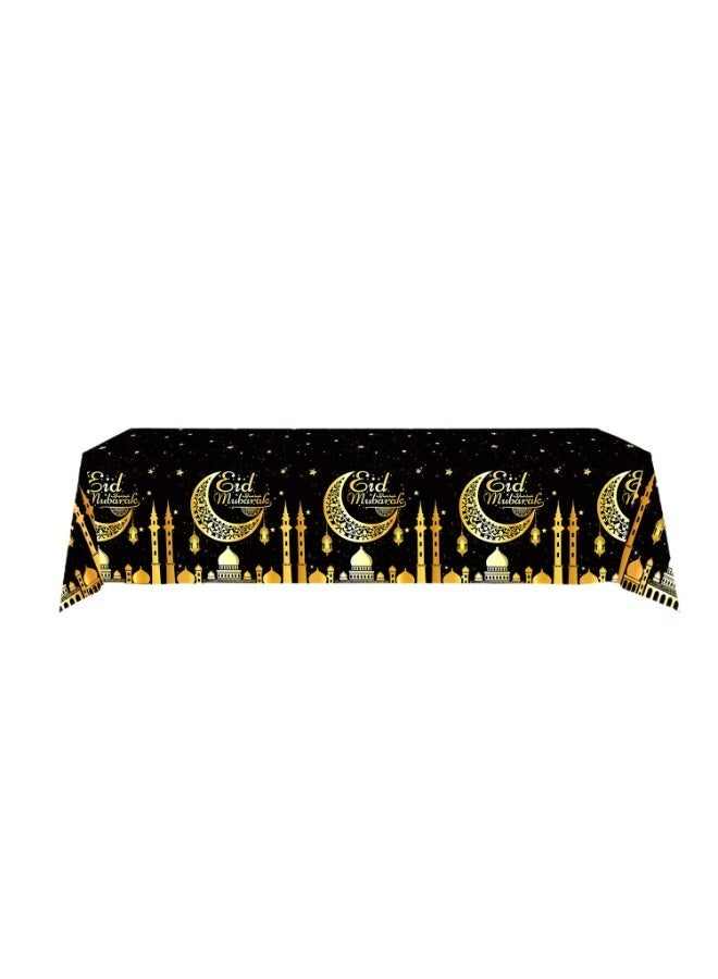 Eid Mubarak party supplies, disposable tableware set for 10 people, disposable tableware includes paper plates, paper cups, napkins, tableware set, banner, etc., 9 pieces in total. for ramadan parties - Image 4
